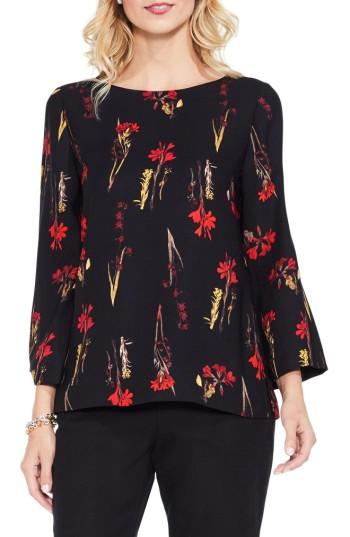 Women's Vince Camuto Botanical Print Blouse - Black