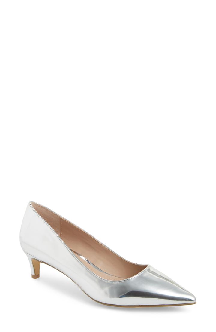 Women's Charles By Charles David Kitten Pointy Toe Pump .5 M - Metallic