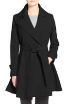 Women's Trina Turk 'phoebe' Double Breasted Trench Coat, Size 8 - Black (online Only) (regular & )