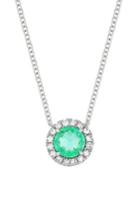 Women's Bony Levy Diamond & Emerald Pendant Necklace (nordstrom Exclusive)