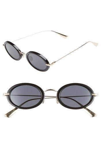 Women's Christian Dior Hypnotic2 46mm Round Sunglasses - Blk Gold/grey Antireflect Lens