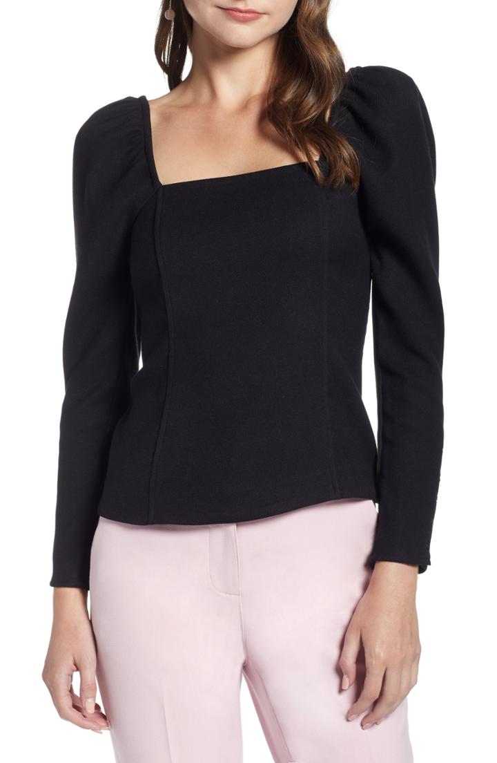 Women's Something Navy Fitted Square Neck Top