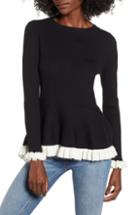 Women's Endless Rose High/low Peplum Sweater - Black