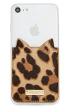 Kate Spade New York Cat Genuine Calf Hair Iphone 7/8 Sticker Pocket - Brown