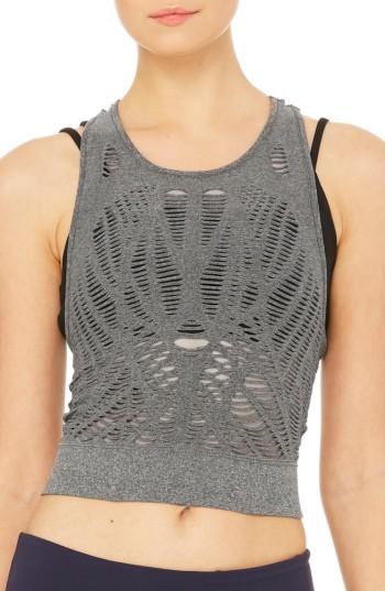 Women's Alo Vixen Crop Tank - Grey