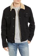 Men's Wrangler Heritage Fleece Lined Denim Jacket, Size - Black
