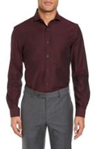 Men's Duchamp Trim Fit Solid Dress Shirt - 32/33 - Burgundy