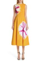 Women's Calvin Klein 205w39nyc Tie Dye Fit & Flare Midi Dress Us / 36 It - Yellow