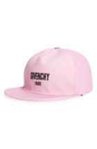 Men's Givenchy Paris Embroidered Canvas Snapback Cap - Pink