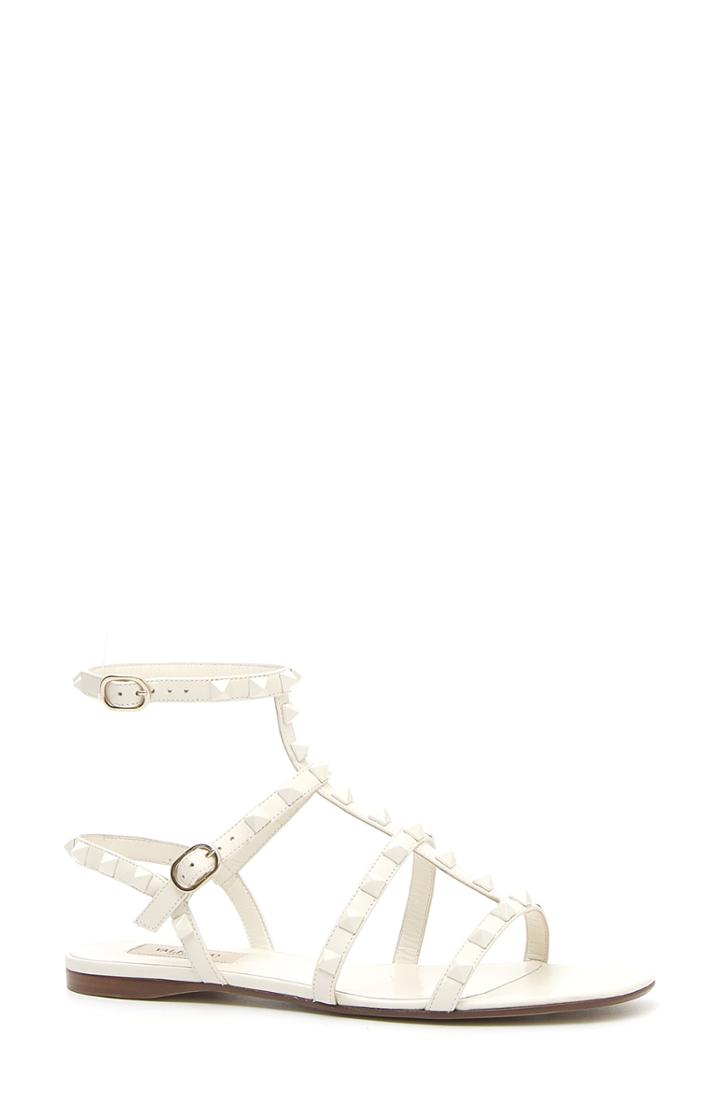 Women's Valentino Garavani Rockstud Gladiator Sandal Us / 35eu - Ivory
