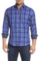 Men's Stone Rose Slim Fit Dobby Plaid Sport Shirt