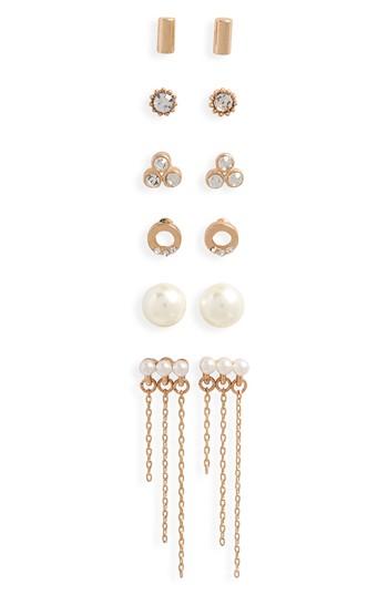 Women's Bp. 6-pack Imitation Pearl & Crystal Earrings