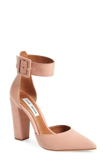 Women's Steve Madden Posted Ankle Strap Pump .5 M - Pink