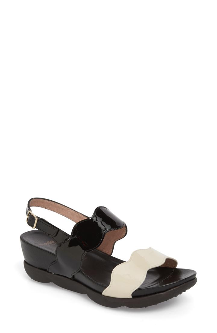 Women's Wonders Wedge Sandal .5us / 38eu - Black