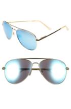 Women's Le Specs Drop Top 60mm Polarized Aviator Sunglasses - Brushed Gold