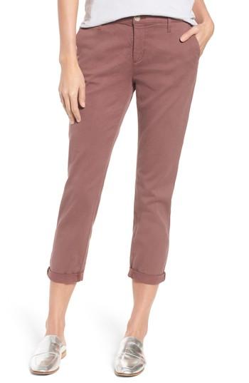 Women's Ag Caden Crop Twill Trousers - Pink