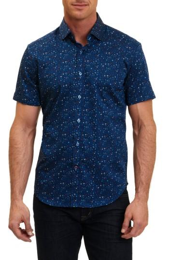 Men's Robert Graham Bryan Tailored Fit Floral Sport Shirt - Blue