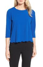 Women's Bobeau Scallop Hem Top - Blue