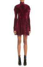 Women's Y/project Tie Hem Velvet Minidress Us / 36 Fr - Burgundy