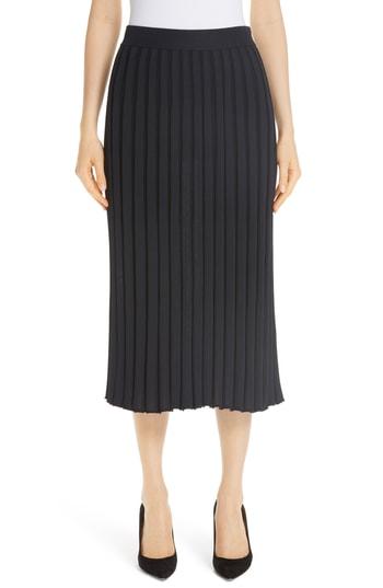 Women's Lafayette 148 New York Metropolitan Shine Plaited Rib Skirt - Blue