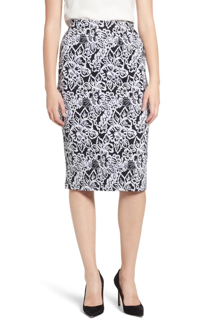 Women's Everleigh Double Knit Pencil Skirt, Size P - Black