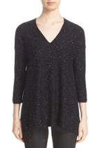 Women's St. John Collection Bristol Sequin Embellished Wool Blend Sweater, Size - Black