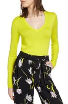 Petite Women's Halogen Cotton Blend V-neck Sweater P - Green