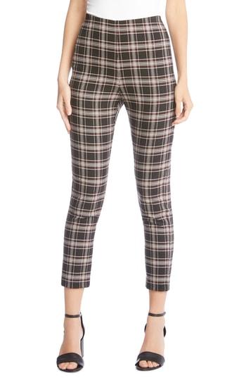 Women's Karen Kane Piper Plaid Skinny Pants - Burgundy