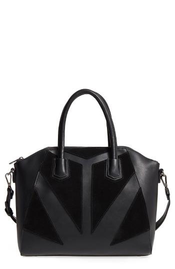 Sole Society Rosamund Faux Leather And Faux Suede Satchel -