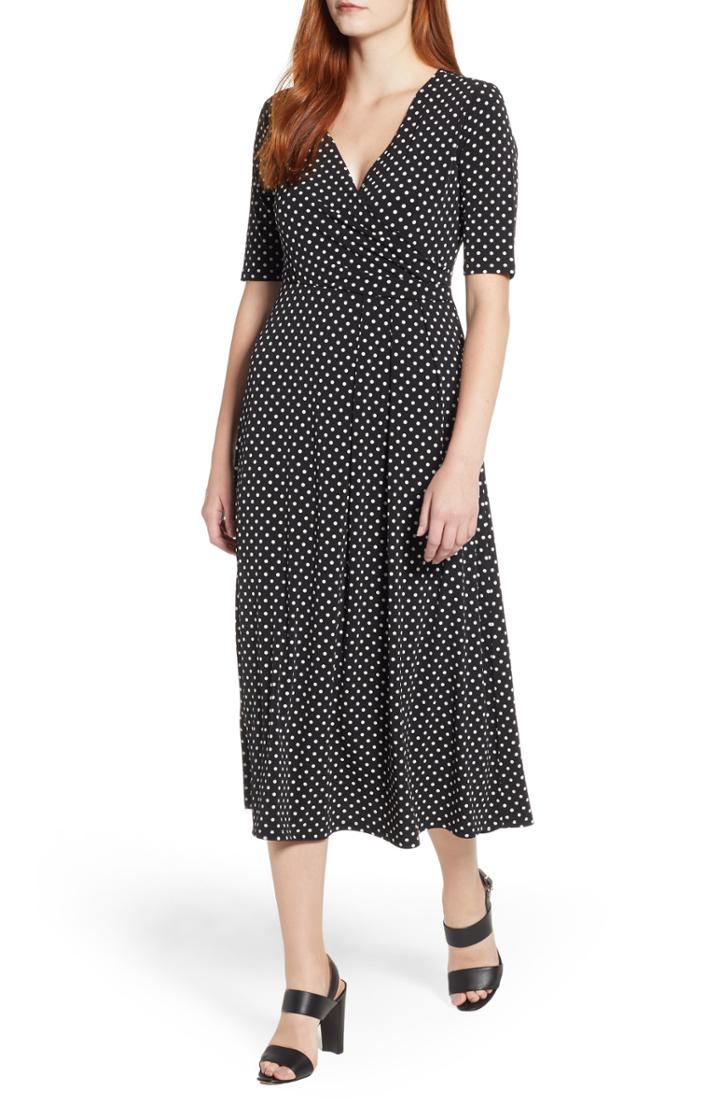 Women's Chaus Cosmic Dot Faux Wrap Dress