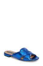Women's Marc Jacobs Aurora Metallic Slide Sandal .5us / 37.5eu - Blue