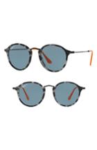 Women's Ray-ban 49mm Polarized Round Sunglasses - Dark Grey Tortoise