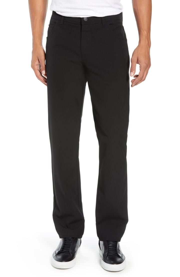 Men's Alberto Ceramica Stone Straight Fit Pants X 30 - Black