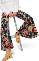 Women's Topshop Alpha Floral Super Flare Trousers Us (fits Like 0) - Blue