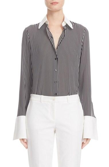 Women's Michael Kors Dock Stripe Silk Georgette Blouse