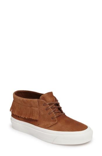 Women's Vans Chukka Moc Fringed Mid Top Sneaker .5 M - Brown