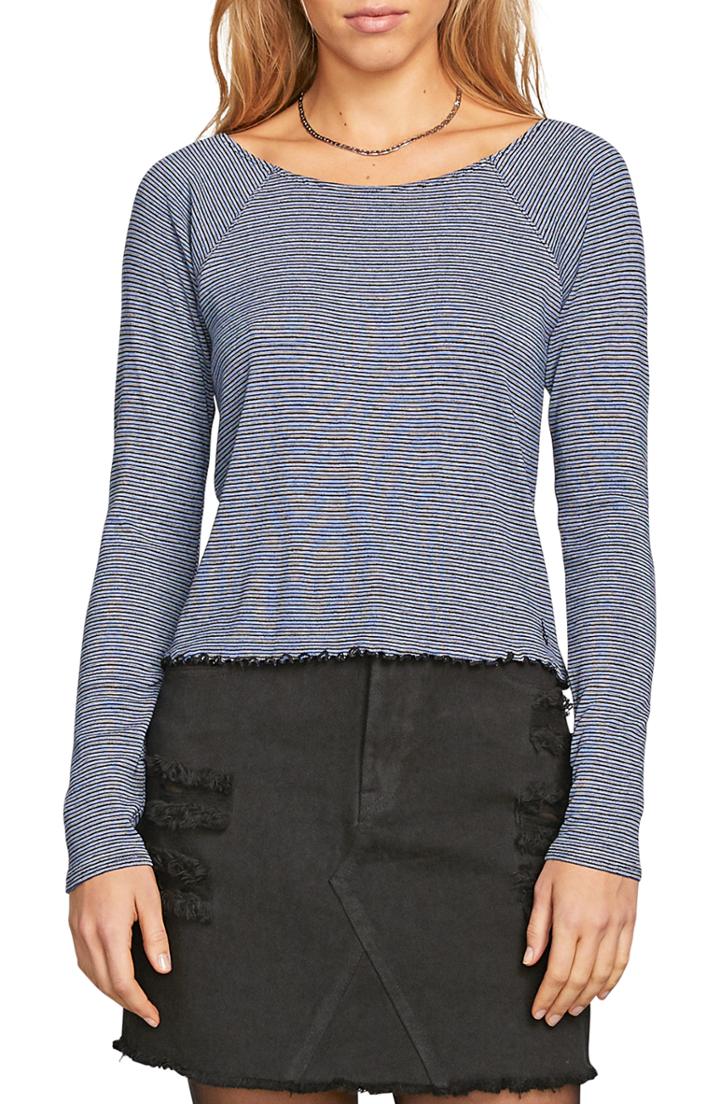 Women's Volcom Way Femme Stripe Tee - Black