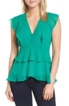 Women's Chelsea28 High/low Chiffon Top, Size - Green
