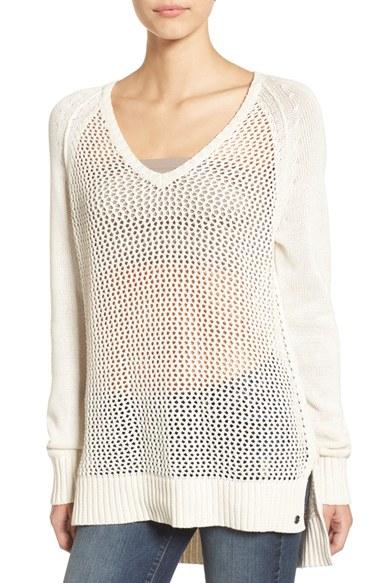 Women's Roxy Open Knit Cotton Pullover