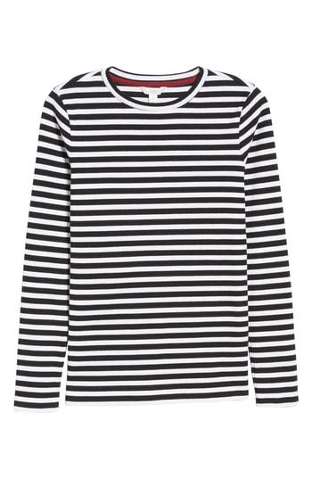Women's 1901 Rib Crewneck Stretch Cotton Top, Size - Black