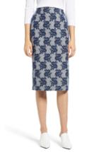 Women's Halogen Mixed Pattern Pencil Skirt (similar To 16w) - Blue