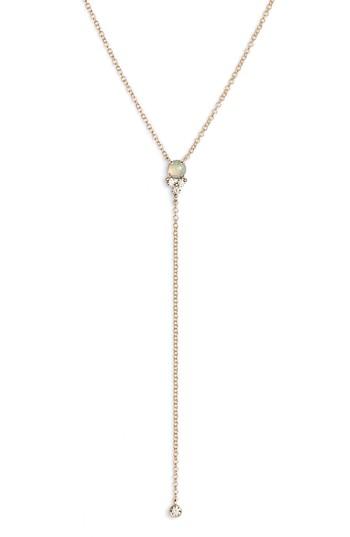 Women's Ef Collection Diamond Trio Stone Lariat Necklace
