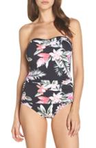Women's Tommy Bahama Ginger Flowers Bandeau One-piece Swimsuit - Black