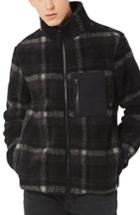 Men's Topman Check Borg Zip Front Jacket, Size - Grey