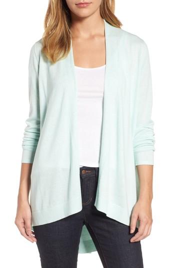 Women's Eileen Fisher Shaped Tencel Blend Cardigan, Size - Blue