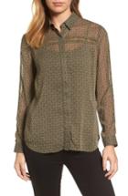 Women's Kut From The Kloth Eve Print Semi-sheer Blouse - Green