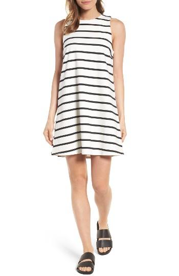 Women's Press Stripe A-line Dress - White