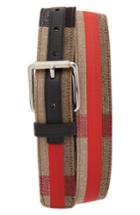 Men's Burberry Roller Buckle Woven Belt 0 Eu - Military Red/ Classic
