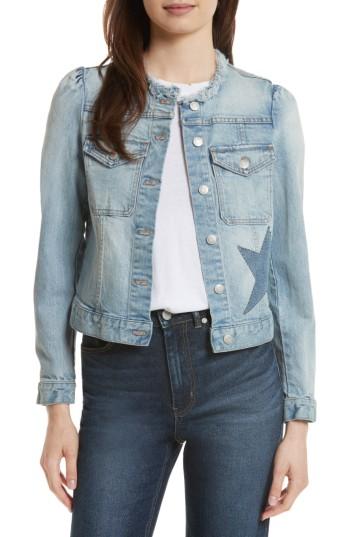 Women's La Vie Rebecca Taylor Star Patch Denim Jacket - Blue