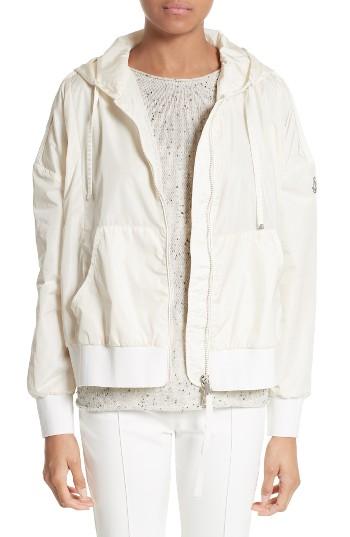 Women's Moncler Comte Hooded Rain Jacket - White